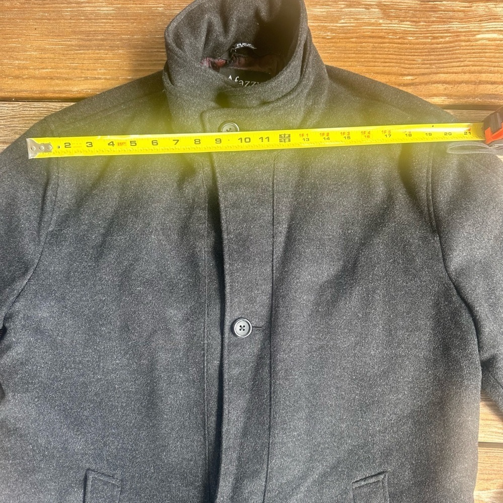 Afazzy New York men's gray/black wool coat size L - Picture 13 of 14